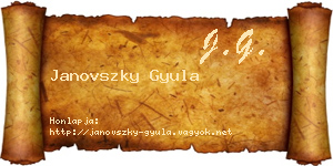 Janovszky Gyula névjegykártya