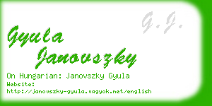 gyula janovszky business card